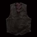 ウエスタン ラムレザーベスト（ブラウン）/Western Lamb Leather Vest(Brown)