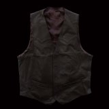 ウエスタン ラムレザーベスト（ブラウン）/Western Lamb Leather Vest(Brown)