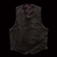 ウエスタン ラムレザーベスト（ブラウン）/Western Lamb Leather Vest(Brown)