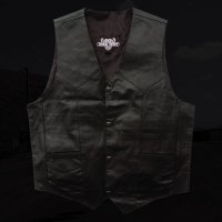 ウエスタン レザー ベスト（ブラック）/Western Leather Vest(Black)