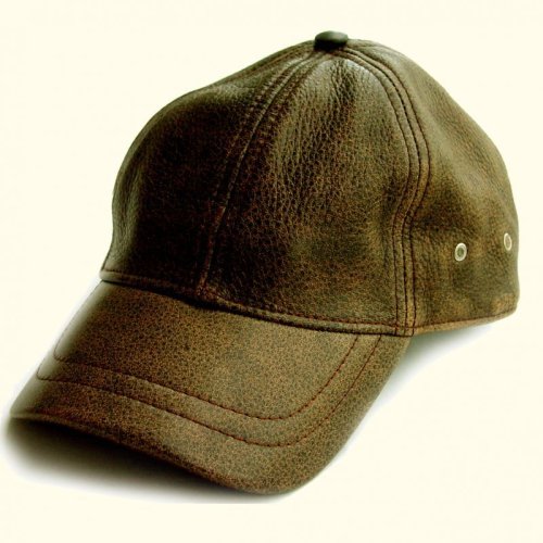 画像クリックで大きく確認できます　Click↓1: レザーキャップ（ビンテージブラウン）/Leather Baseball Cap(Brown)