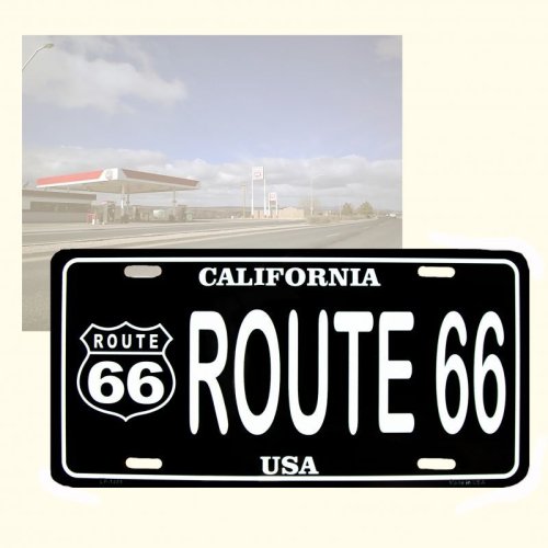 画像クリックで大きく確認できます　Click↓2: ルート66 ライセンスプレート カリフォルニアUSA/Route66 License Plate