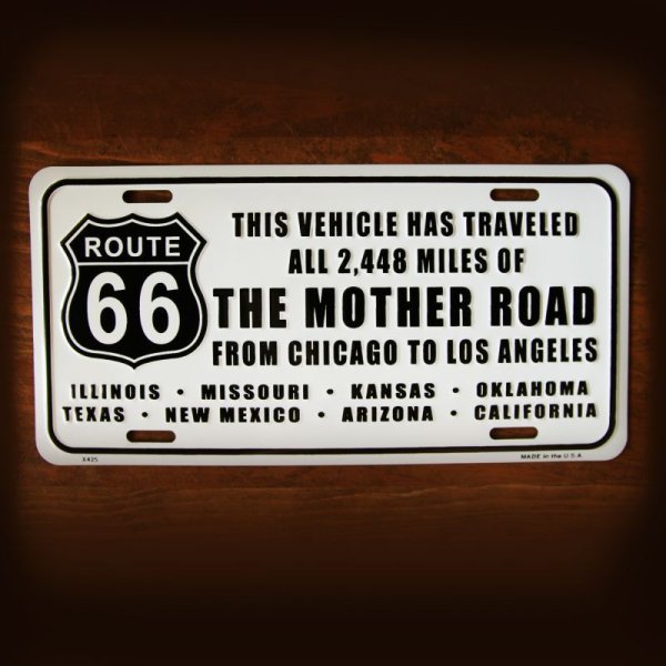 画像1: ルート66 ライセンスプレート 2448マイル/Route66 License Plate