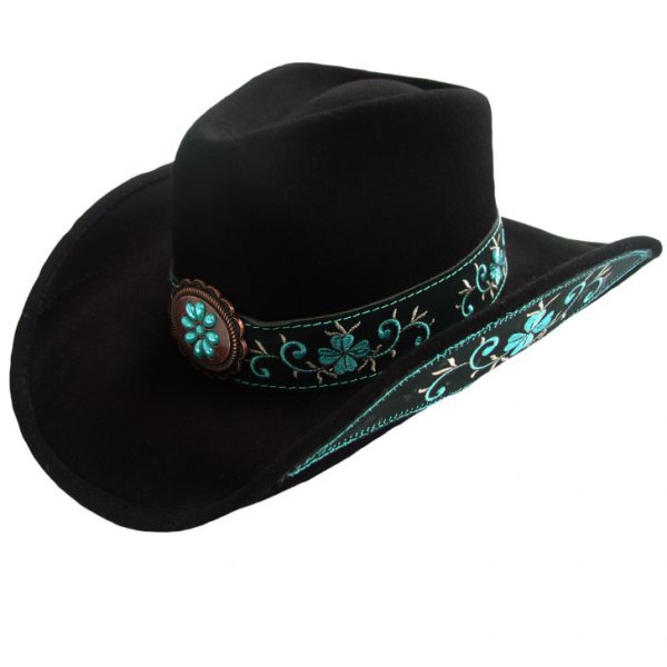 画像1: ブルハイド カウガール ウール ハット オールフォーグッド（レディース・ブラック）/Bullhide Wool Cowgirl Hat(All For Good/Black)