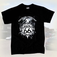 ルート66 半袖Tシャツ（ブラック・イーグル）/Route 66 T-shirt