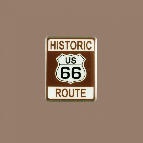 画像1: ルート66 ピンバッジ ヒストリック・ブラウン/Pin Route66