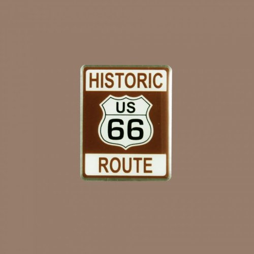 画像クリックで大きく確認できます　Click↓1: ルート66 ピンバッジ ヒストリック・ブラウン/Pin Route66