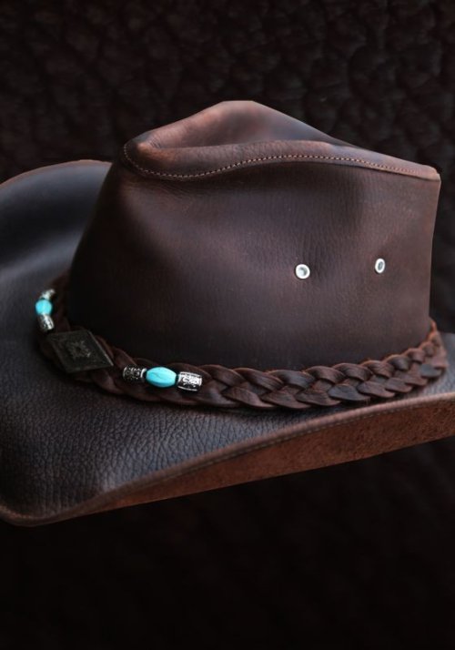 画像クリックで大きく確認できます　Click↓2: レザー ハット（ブラウン）/Genuine Leather Hat(Brown)