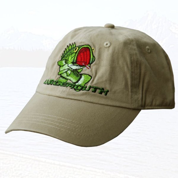 画像1: 風飛び防止 キャップキーパー付 フィッシュキャップ（カーキ）/Baseball Cap with Hat Tether
