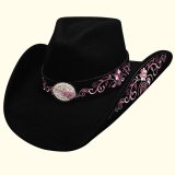 ブルハイド カウガール ウール ハット ロッキントゥザビート（レディース・ブラック）/Bullhide Wool Cowgirl Hat(Rockin' To The Beat)