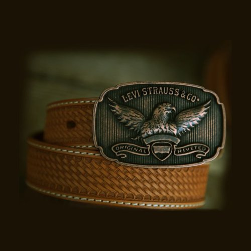 画像クリックで大きく確認できます　Click↓2: ウエスタン レザー ベルト ブラウン バスケット38/Leather Belt(Basket Brown)