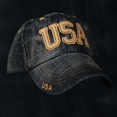 画像クリックで大きく確認できます　Click↓1: USA キャップ（デニム・ダークデニム）/Baseball Cap