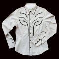 ブラウンパイピングがクラシックなローパー オールドウエスト ウエスタンシャツ（長袖）M/Roper Long Sleeve Western Shirt(Women's)