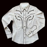 ブラウンパイピングがクラシックなローパー オールドウエスト ウエスタンシャツ（長袖）/Roper Long Sleeve Western Shirt(Women's)