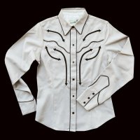 ブラウンパイピングがクラシックなローパー オールドウエスト ウエスタンシャツ（長袖）M/Roper Long Sleeve Western Shirt(Women's)
