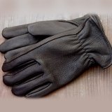 アメリカンディアーレザー（鹿皮） グローブ（手袋）ブラック/ Genuine American Deer Leather Gloves