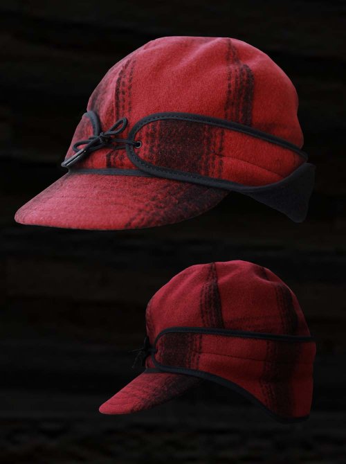 画像クリックで大きく確認できます　Click↓2: ランチャー キャップ（レッド×ブラック）/Rancher Cap(Red Black)