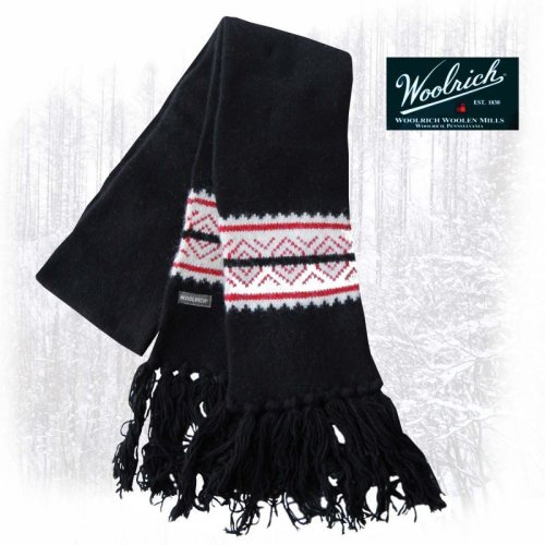 画像クリックで大きく確認できます　Click↓1: ウールリッチ マフラー（ブラック・ホワイト・レッド）/Woolroch Muffler(Women's)