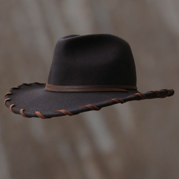 画像1: ベイリー ロウレザー＆ウール カウボーイハット（ブラウン）/Bailey Cowboy Hat(Chocolate)