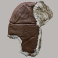 マッド ボンバー ハット 帽子（レザー＆ラビット ファー ブラウン）/Mad Bomber Hat(Brown)