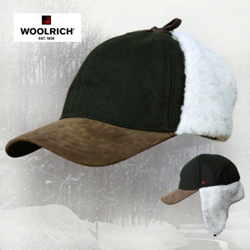 画像クリックで大きく確認できます　Click↓1: ウールリッチ ウール イアーフラップ キャップ（ダークオリーブ）/Woolrich Cap(Olive)