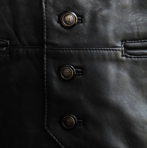 画像クリックで大きく確認できます　Click↓1: スカリー レザー ベスト（ブラック）/Scully Leather Vest(Black)