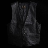 スカリー レザー ベスト（ブラック）/Scully Leather Vest(Black)
