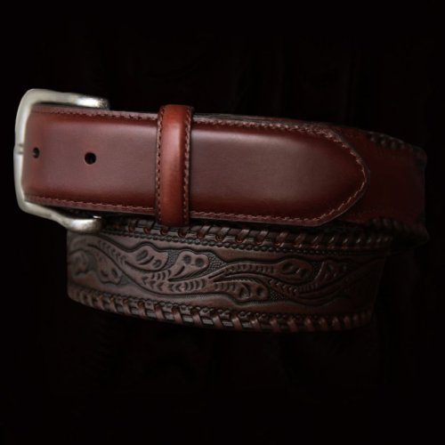 画像クリックで大きく確認できます　Click↓1: ローパー ウエスタン レザー ベルト（ブラウン）/Roper Western Leather Belt(Brown)