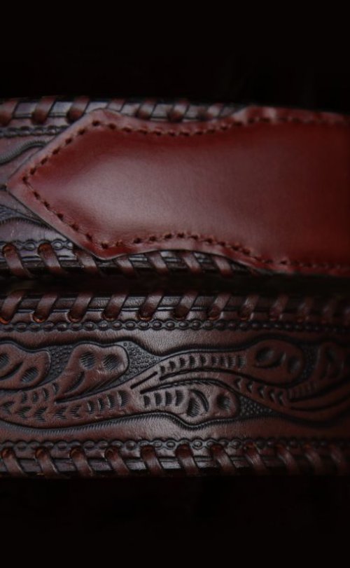 画像クリックで大きく確認できます　Click↓3: ローパー ウエスタン レザー ベルト（ブラウン）/Roper Western Leather Belt(Brown)