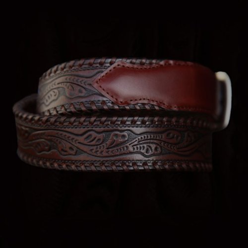 画像クリックで大きく確認できます　Click↓2: ローパー ウエスタン レザー ベルト（ブラウン）/Roper Western Leather Belt(Brown)