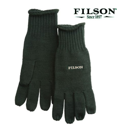 画像クリックで大きく確認できます　Click↓1: フィルソン メリノウール グローブ（フォレストグリーン）/Filson Merino Wool Gloves