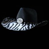 ゼブラストライプ ビル カウボーイ ストローハット（ブラック）/Cowboy Straw Hat