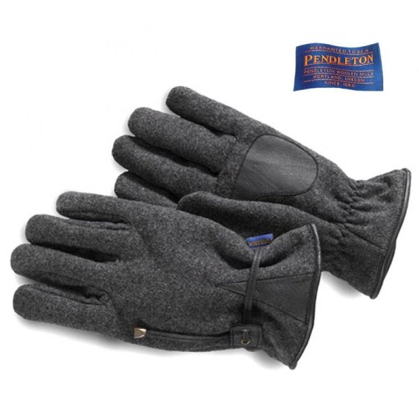 画像1: ペンドルトン ウール・レザーグローブ（手袋）・グレー/Pendleton Wool Gloves