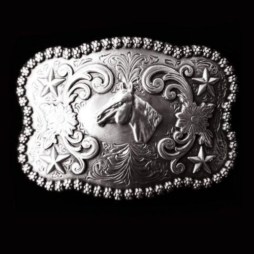 画像クリックで大きく確認できます　Click↓1: ノコナ ベルト バックル ホースヘッド/Nocona Belt Buckle