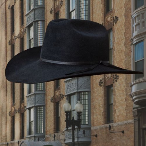 画像クリックで大きく確認できます　Click↓1: ファーフェルト カウボーイハット（ブラック）/Cowboy Hat-Fur Felt(Black)