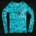 レディース ウエスタンTシャツ ターコイズブルー（長袖）/Women's Western T-shirt(Turquoise Blue)