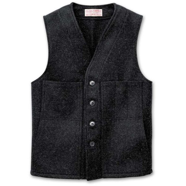 画像1: フィルソン マッキーノ ウールベスト（チャコール）/Filson Mackinaw Wool Vest Charcoal