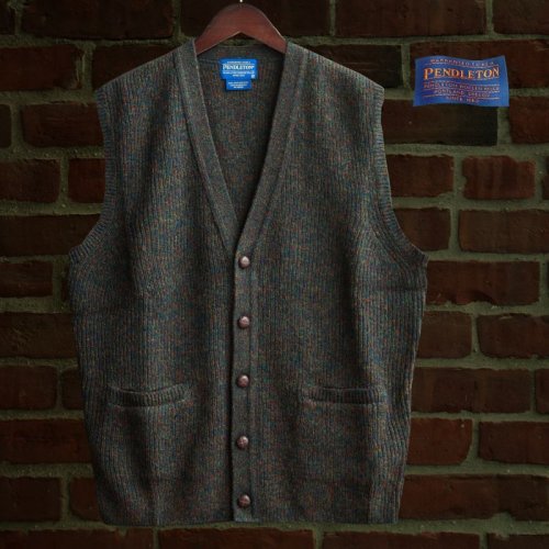 画像クリックで大きく確認できます　Click↓1: ペンドルトン シェトランド ウール ベスト（ブルーミックス）/Pendleton Shetland Wool Vest 