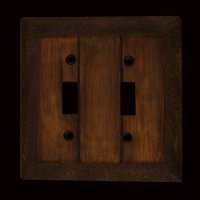 スイッチプレート バーンウッド＆メタルフレームルック アメリカ 仕様品 2口/Electrical Cover(Double)