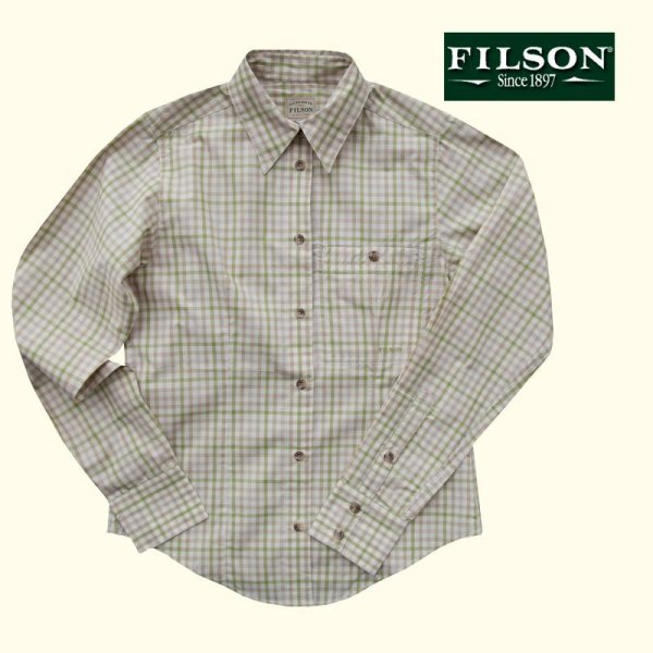 画像1: フィルソン Filson レディース 長袖シャツ（グリーンマルチ）