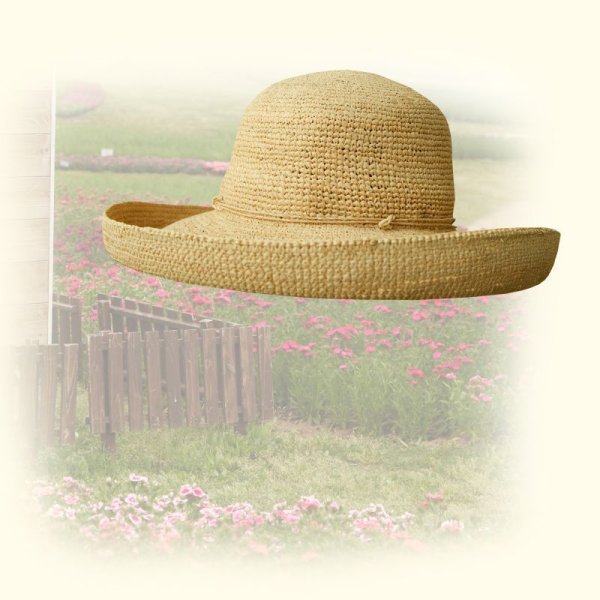 画像1: クラッシャブル＆パッカブル オーガニックラフィア ストローハット（ナチュラル）/Straw Hat(Women's)