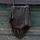 ディアスキン フリンジベルトポーチ（チョコ）/Deerskin Fringe Belt Pouch