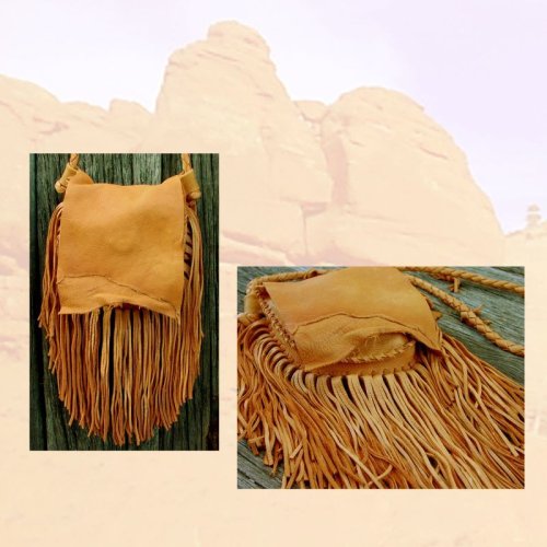 画像クリックで大きく確認できます　Click↓2: ディアスキン フリンジ ショルダーバッグ（サドル）/Deerskin Fringe Shoulder Bag(Saddle)