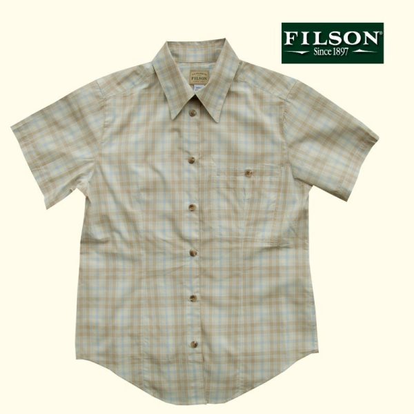 画像1: フィルソン Filson レディース 半袖シャツ（キャメルマルチ）