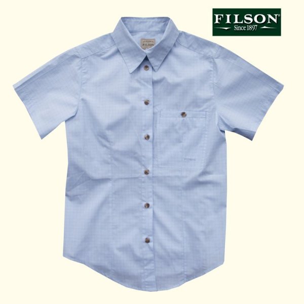 画像1: フィルソン Filson レディース 半袖シャツ（ブルーマルチ）
