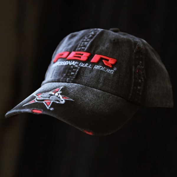画像1: PBR プロフェッショナル ブルライダース ロデオ刺繍キャップ（ブラック）/PBR Baseball Cap(Black)