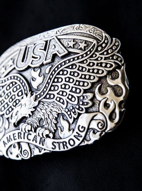 画像クリックで大きく確認できます　Click↓2: ノコナ ベルト バックル USA イーグル アメリカンストロング/Nocona Belt Buckle