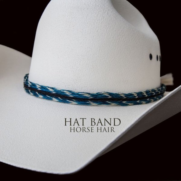 画像1: ホースヘアー ハット バンド（ターコイズ ナチュラル）/Horse Hair Hat Band