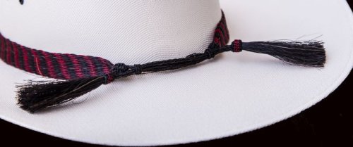 画像クリックで大きく確認できます　Click↓2: ホースヘアー ハット バンド（レッド ブラック・ブラック）/Horse Hair Hat Band