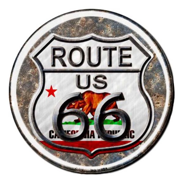 画像1: ルート66 カリフォルニア リパブリック メタルサイン/Metal Sign Route 66 California Republic　  